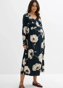 Vestido largo cruzado para durante y después del embarazo