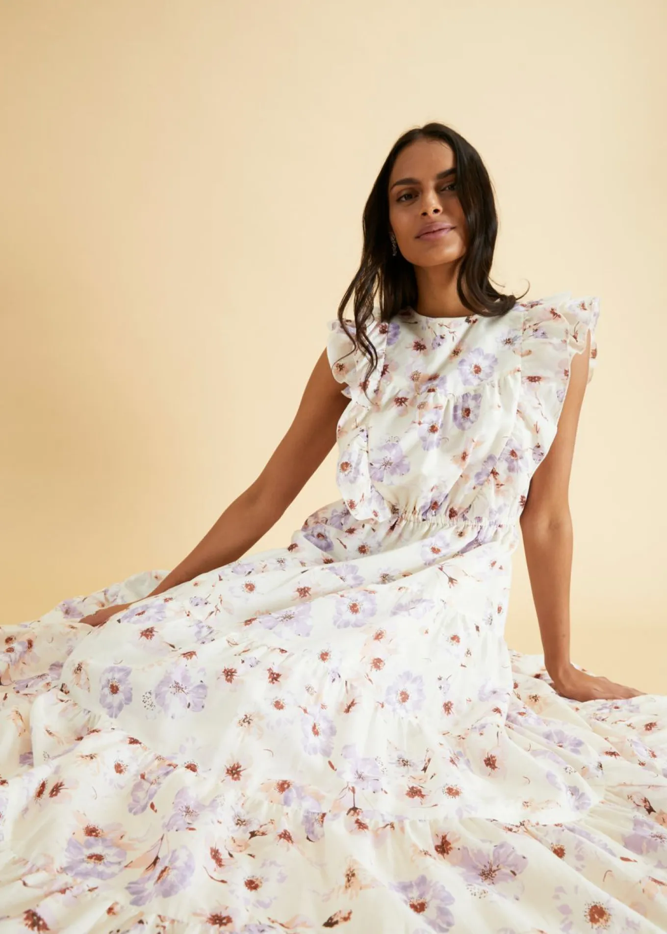 Vestido largo de algodón puro