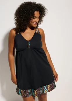 Vestido largo de baño de poliamida reciclada