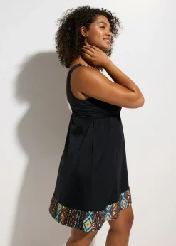 Vestido largo de baño de poliamida reciclada