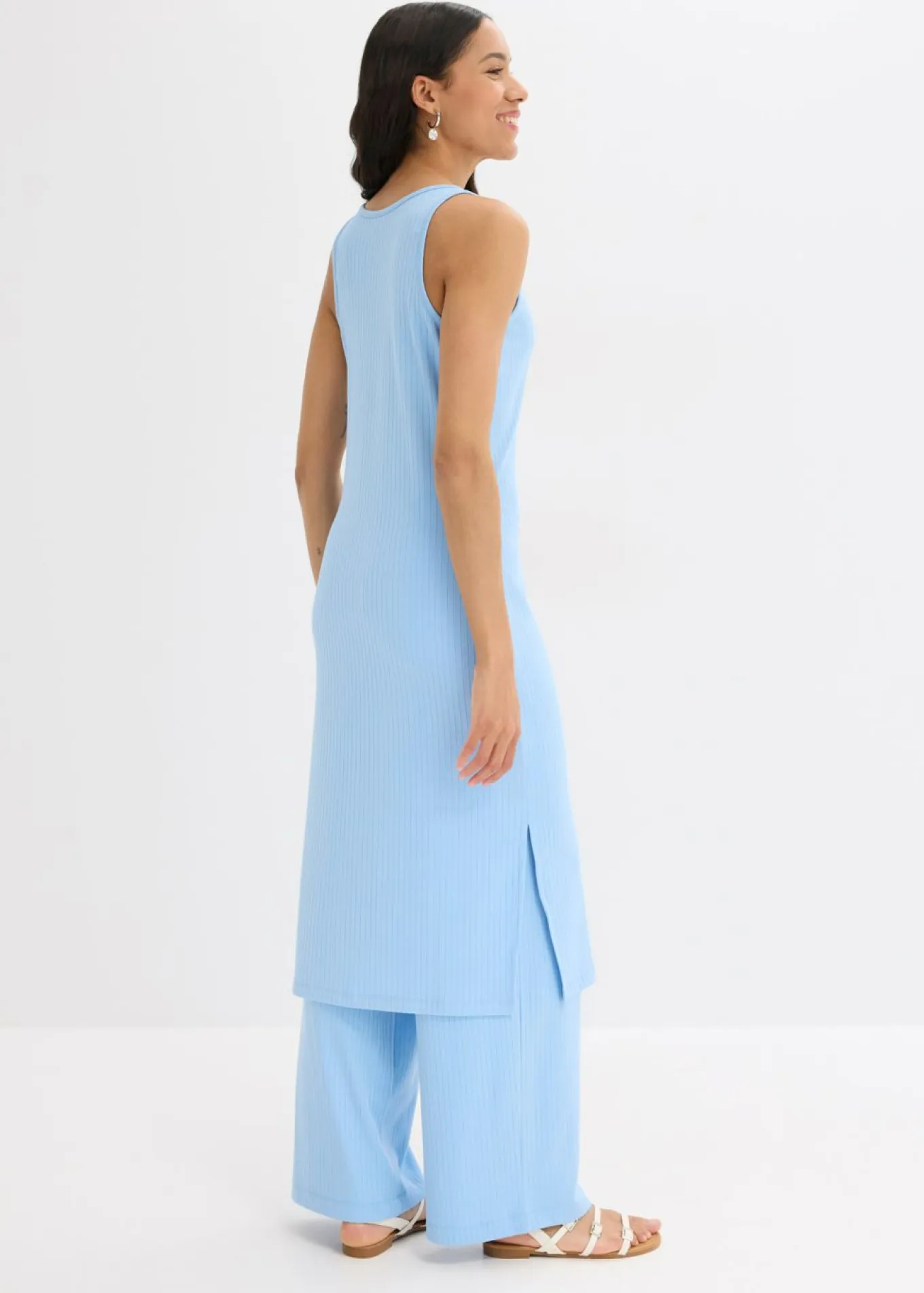 Vestido largo de canalé suave