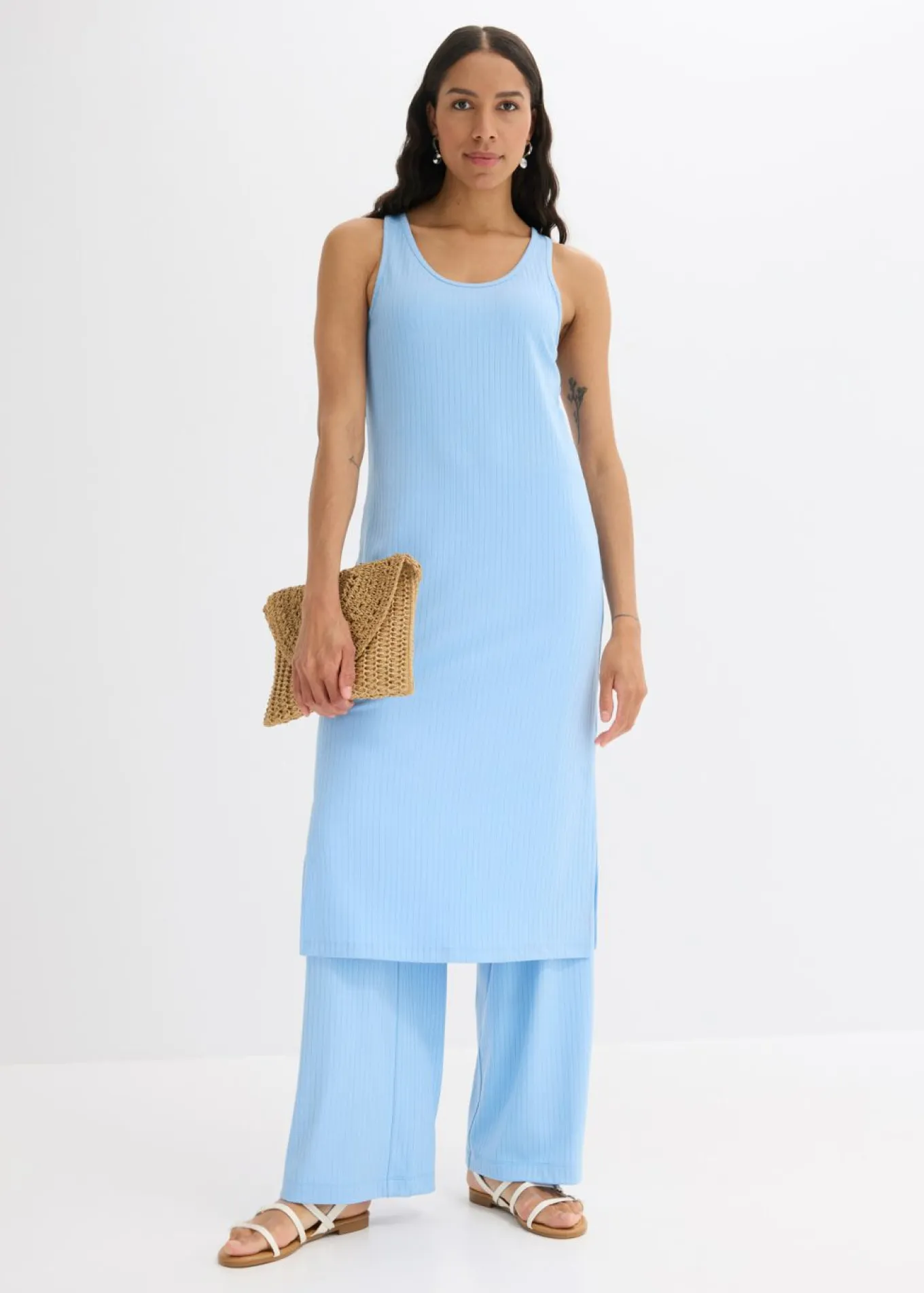 Vestido largo de canalé suave