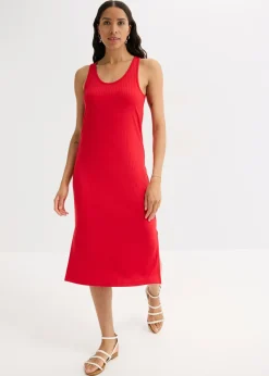 Vestido largo de canalé suave