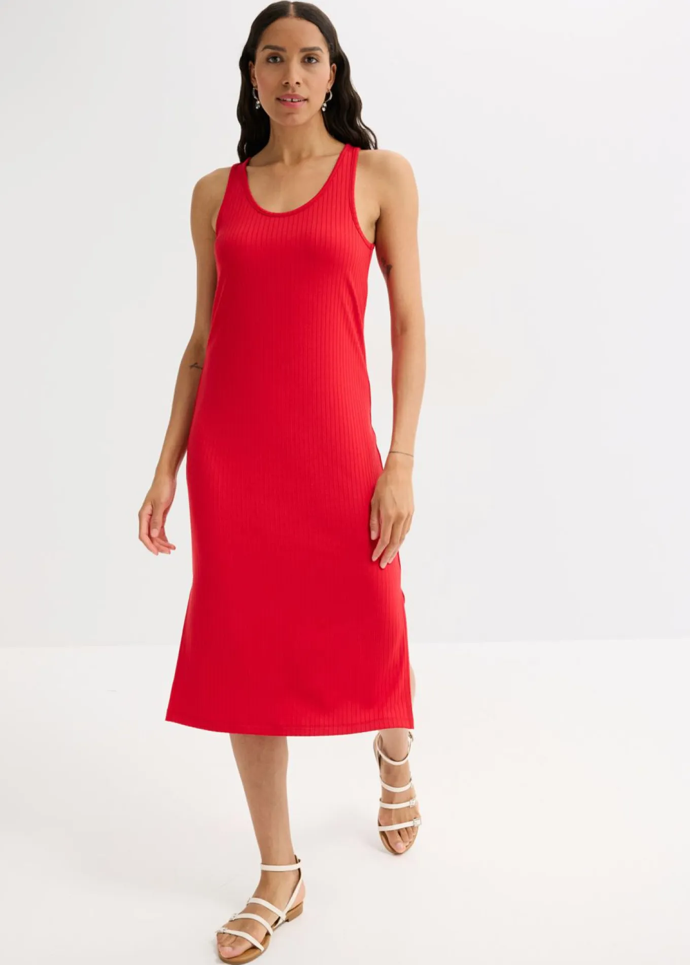 Vestido largo de canalé suave