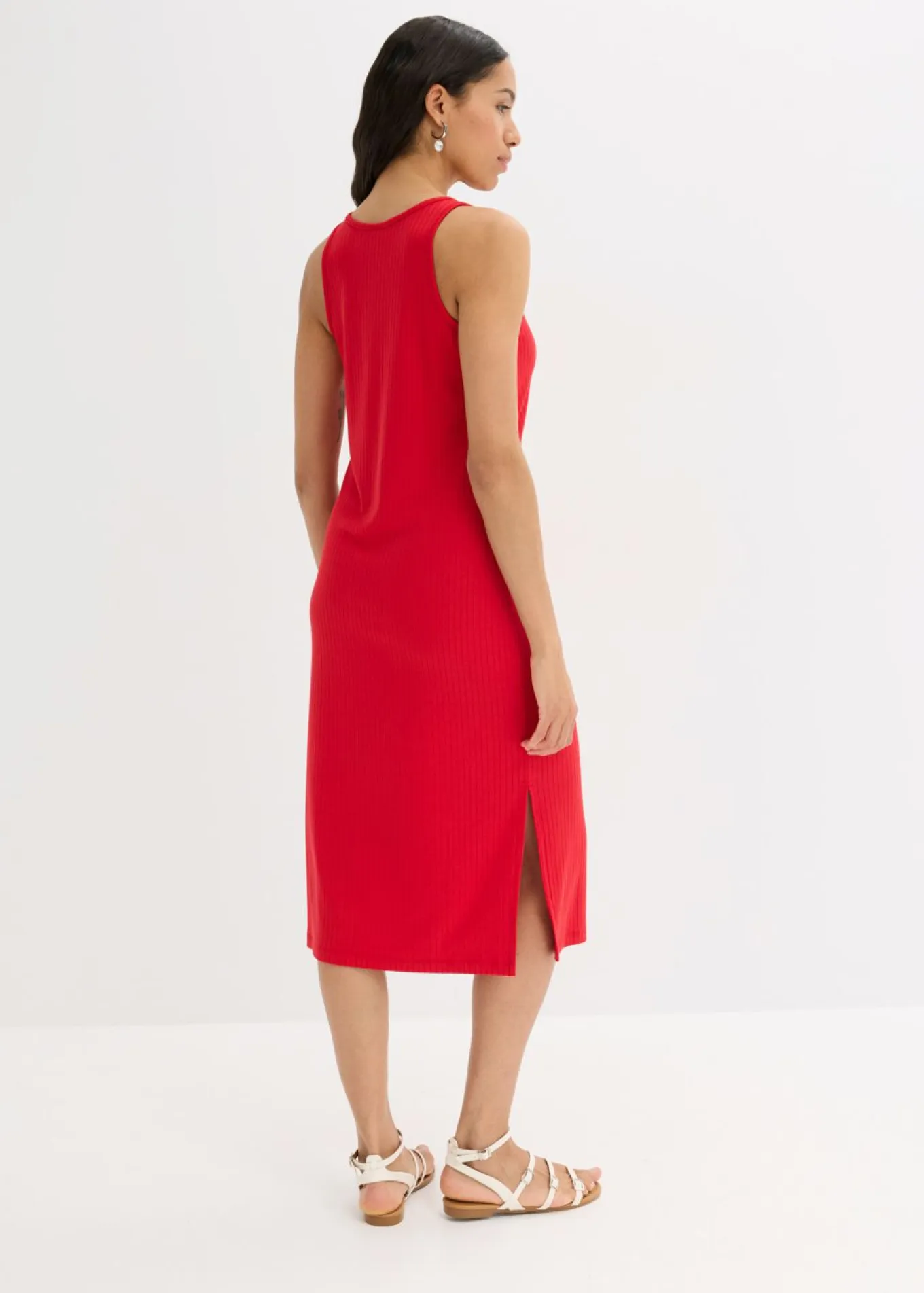 Vestido largo de canalé suave