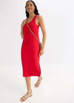 Vestido largo de canalé suave