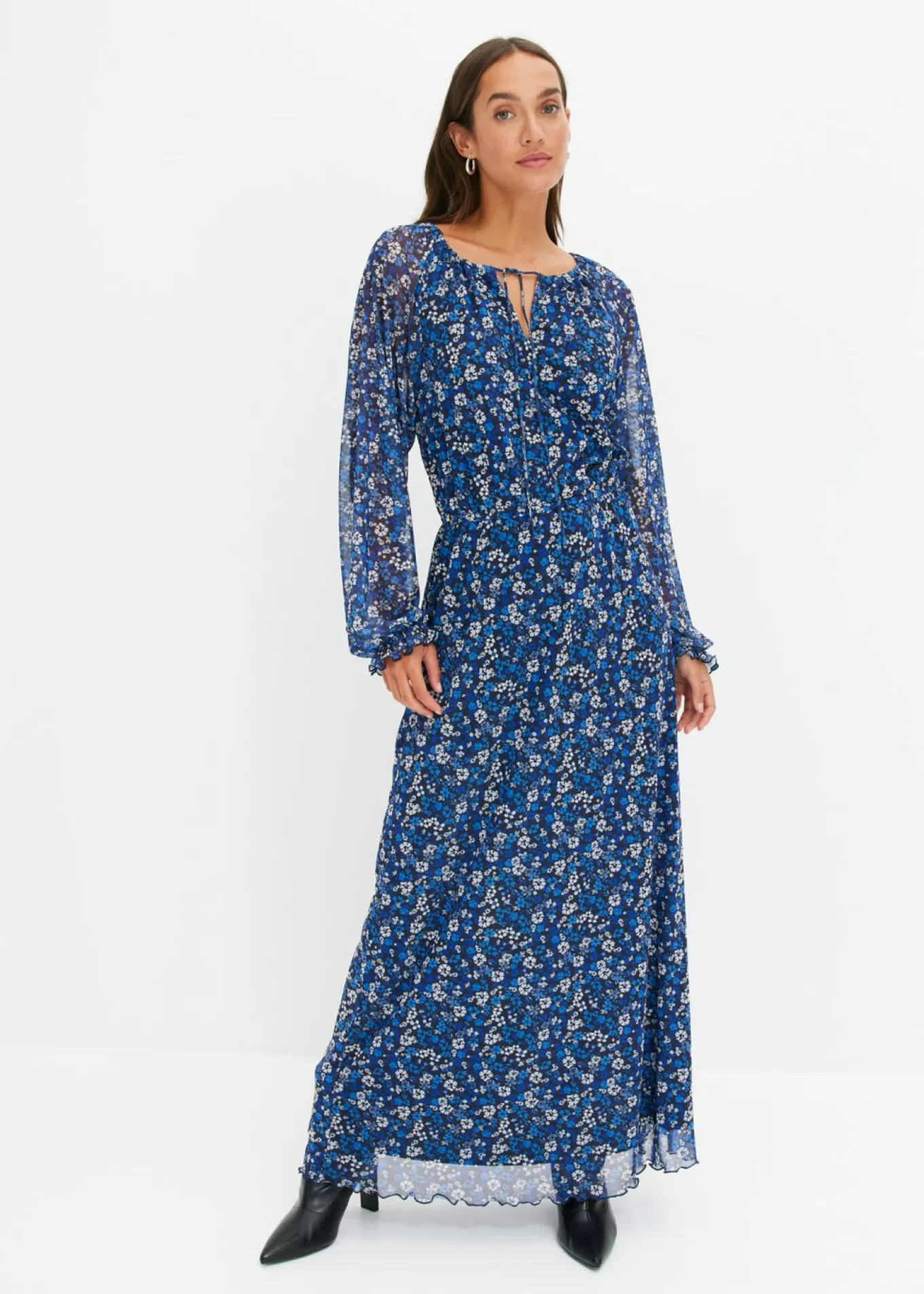 Vestido largo de malla