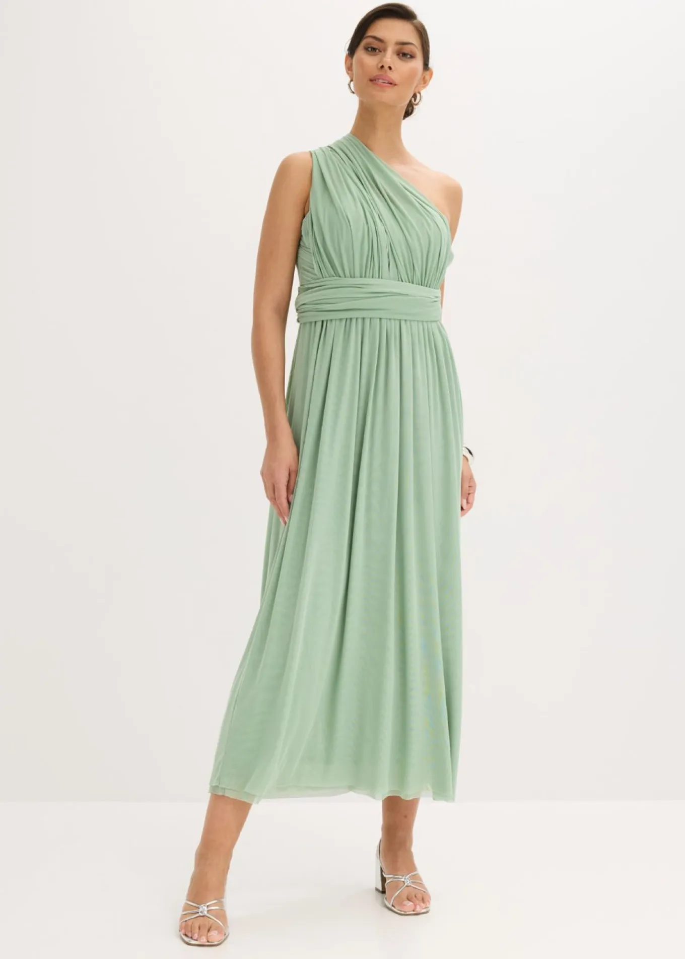 Vestido largo de malla con diferentes variantes de uso
