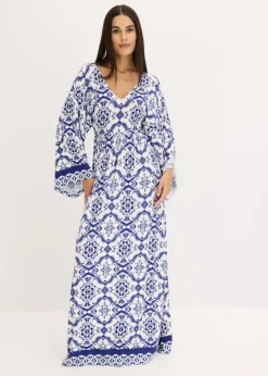 Vestido largo de mezcla de viscosa suave
