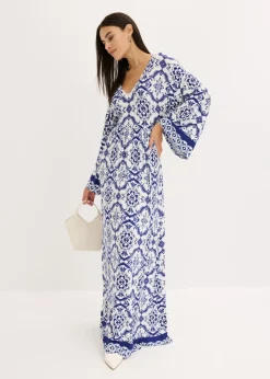Vestido largo de mezcla de viscosa suave