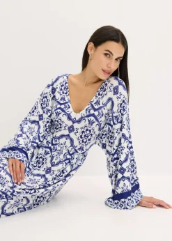 Vestido largo de mezcla de viscosa suave