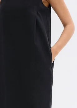 Vestido largo de mezcla de viscosa con bolsillos