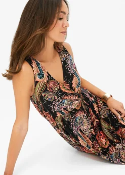 Vestido largo de mezcla de viscosa suave