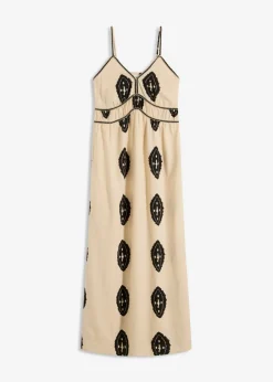 Vestido largo de mezcla de lino ligero