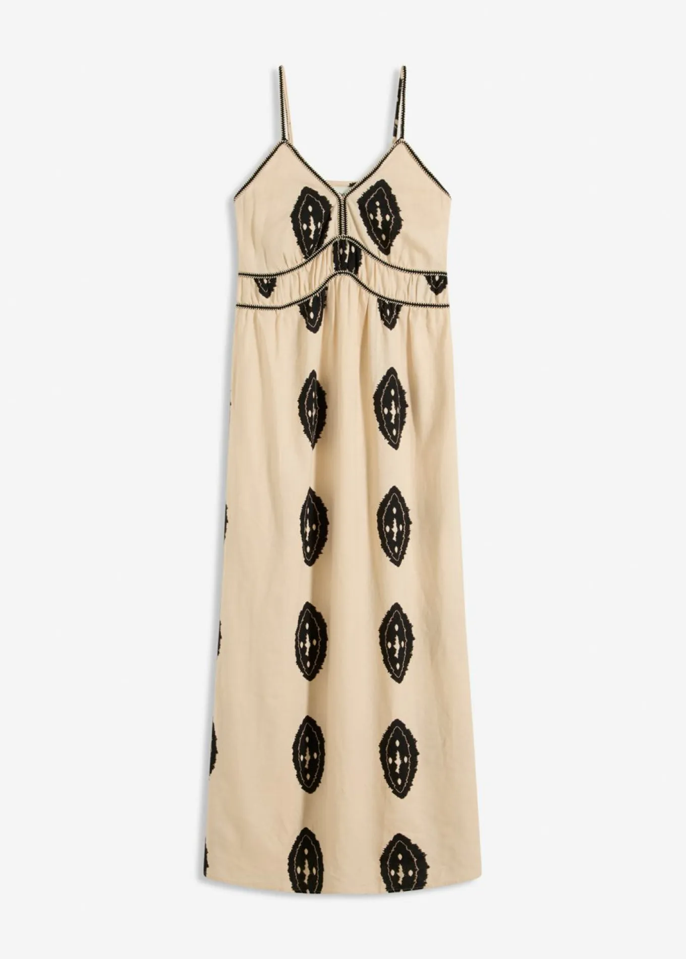 Vestido largo de mezcla de lino ligero