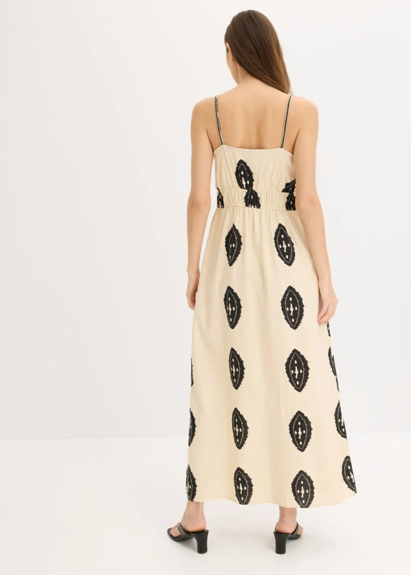 Vestido largo de mezcla de lino ligero
