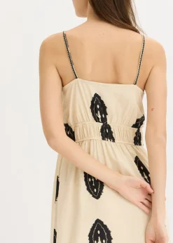 Vestido largo de mezcla de lino ligero