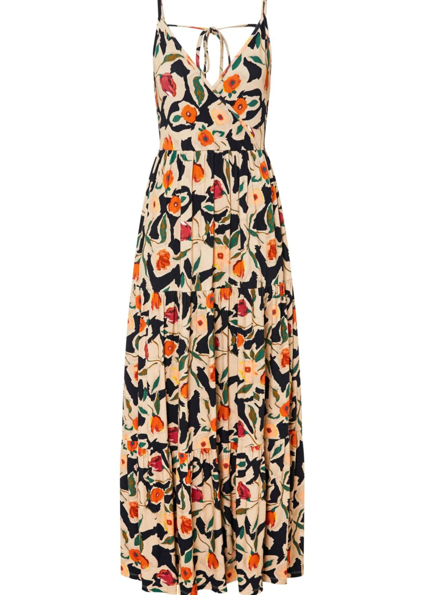 Vestido largo de mezcla de viscosa suave