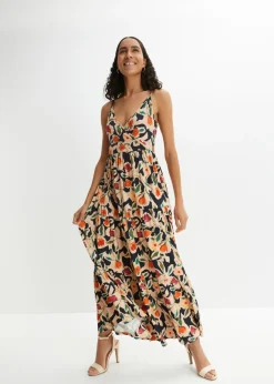Vestido largo de mezcla de viscosa suave