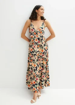 Vestido largo de mezcla de viscosa suave