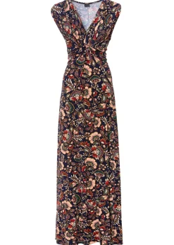Vestido largo de mezcla de viscosa