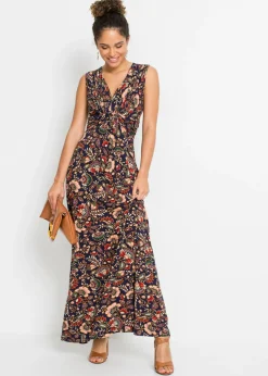 Vestido largo de mezcla de viscosa