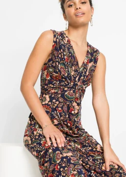 Vestido largo de mezcla de viscosa