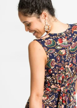 Vestido largo de mezcla de viscosa