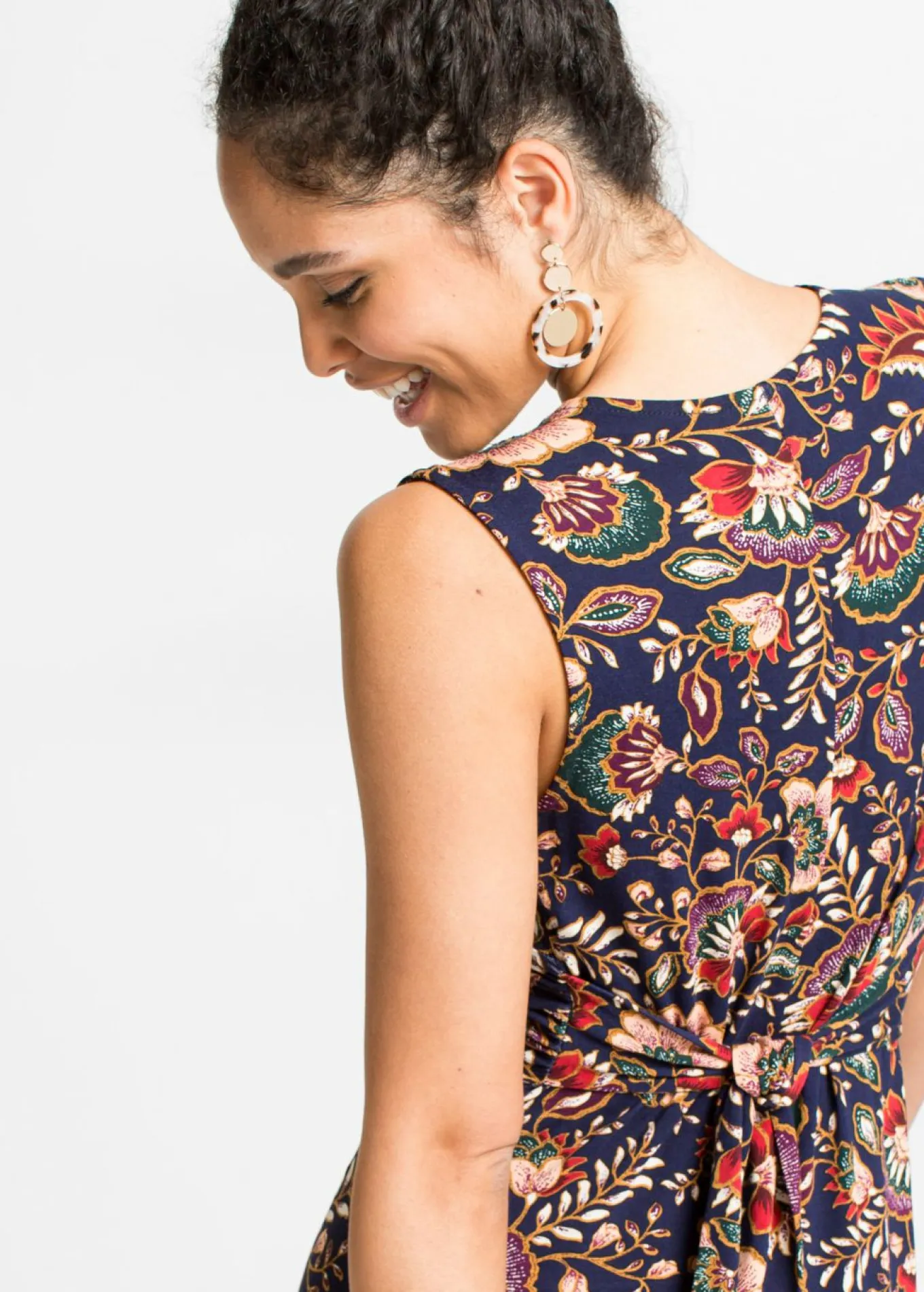 Vestido largo de mezcla de viscosa