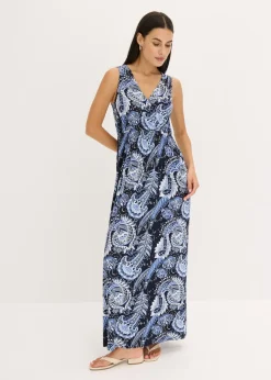 Vestido largo de mezcla de viscosa suave