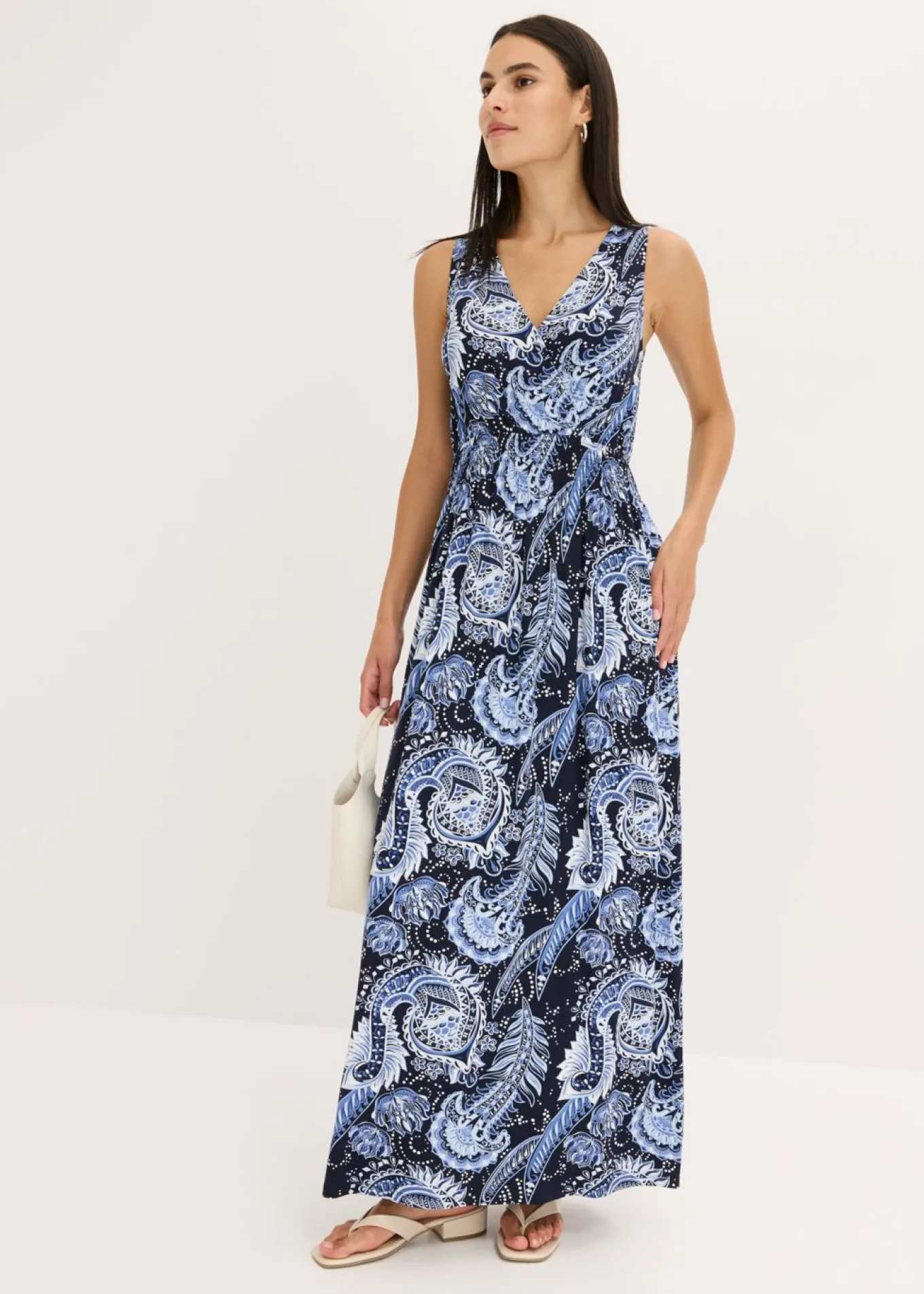Vestido largo de mezcla de viscosa suave