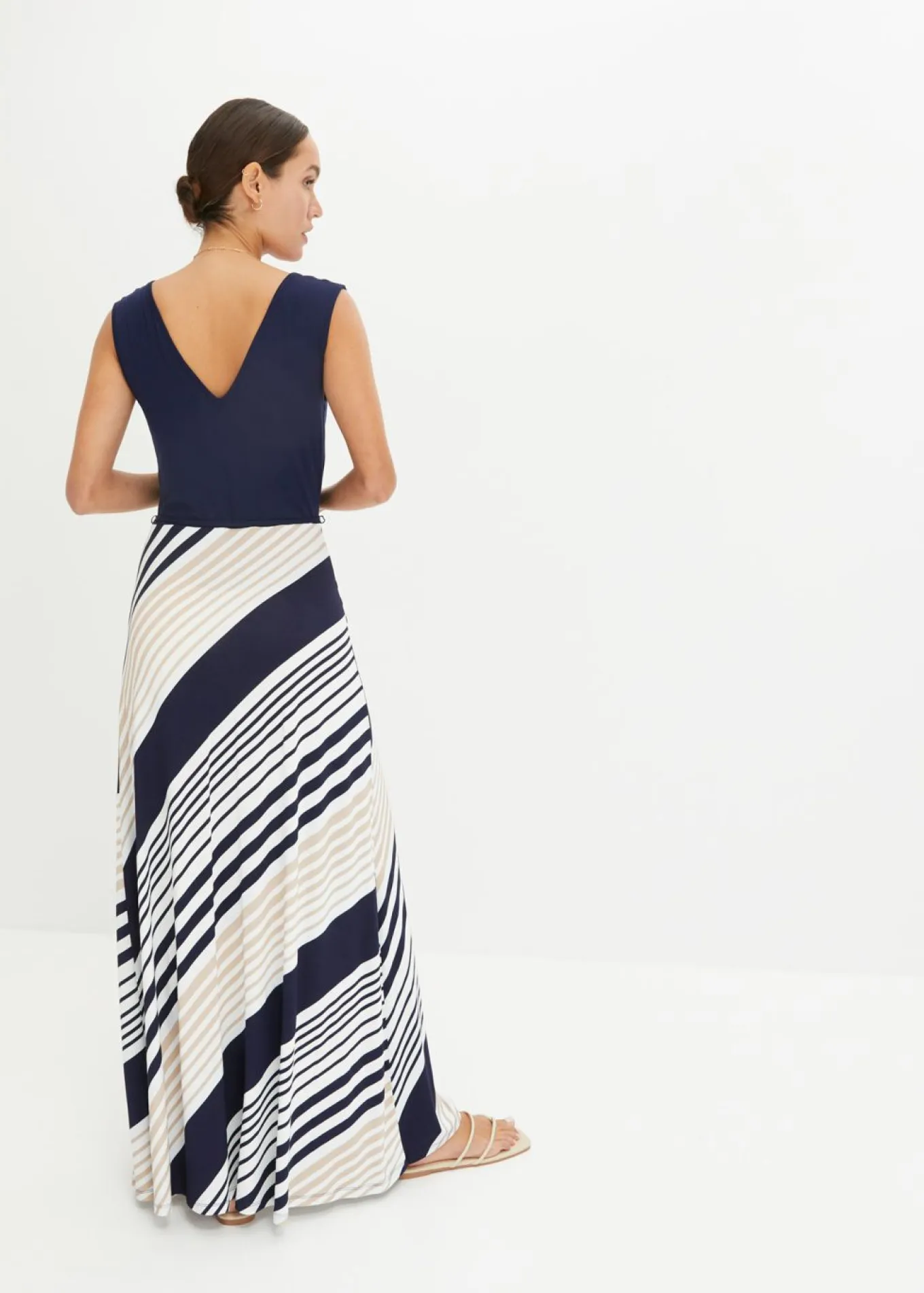 Vestido largo de mezcla de viscosa suave