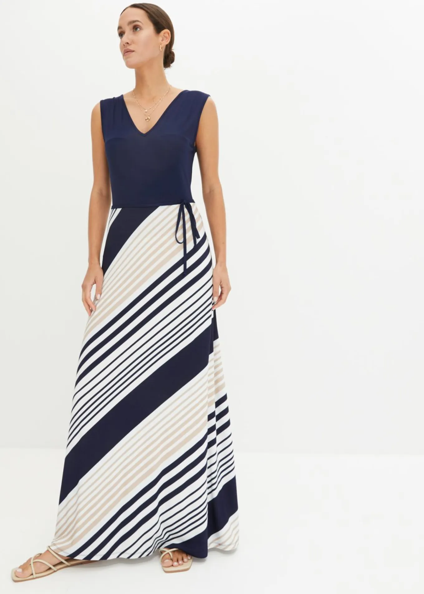 Vestido largo de mezcla de viscosa suave