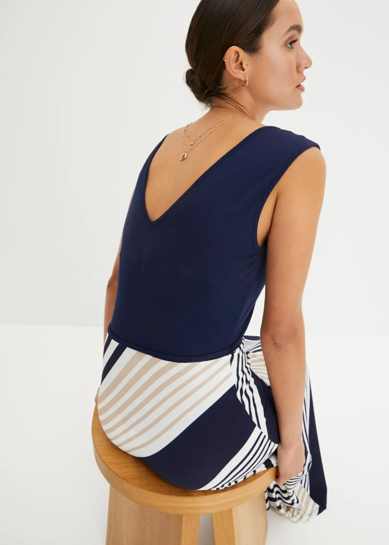 Vestido largo de mezcla de viscosa suave