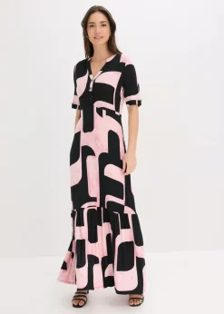 Vestido largo de mezcla de viscosa suave