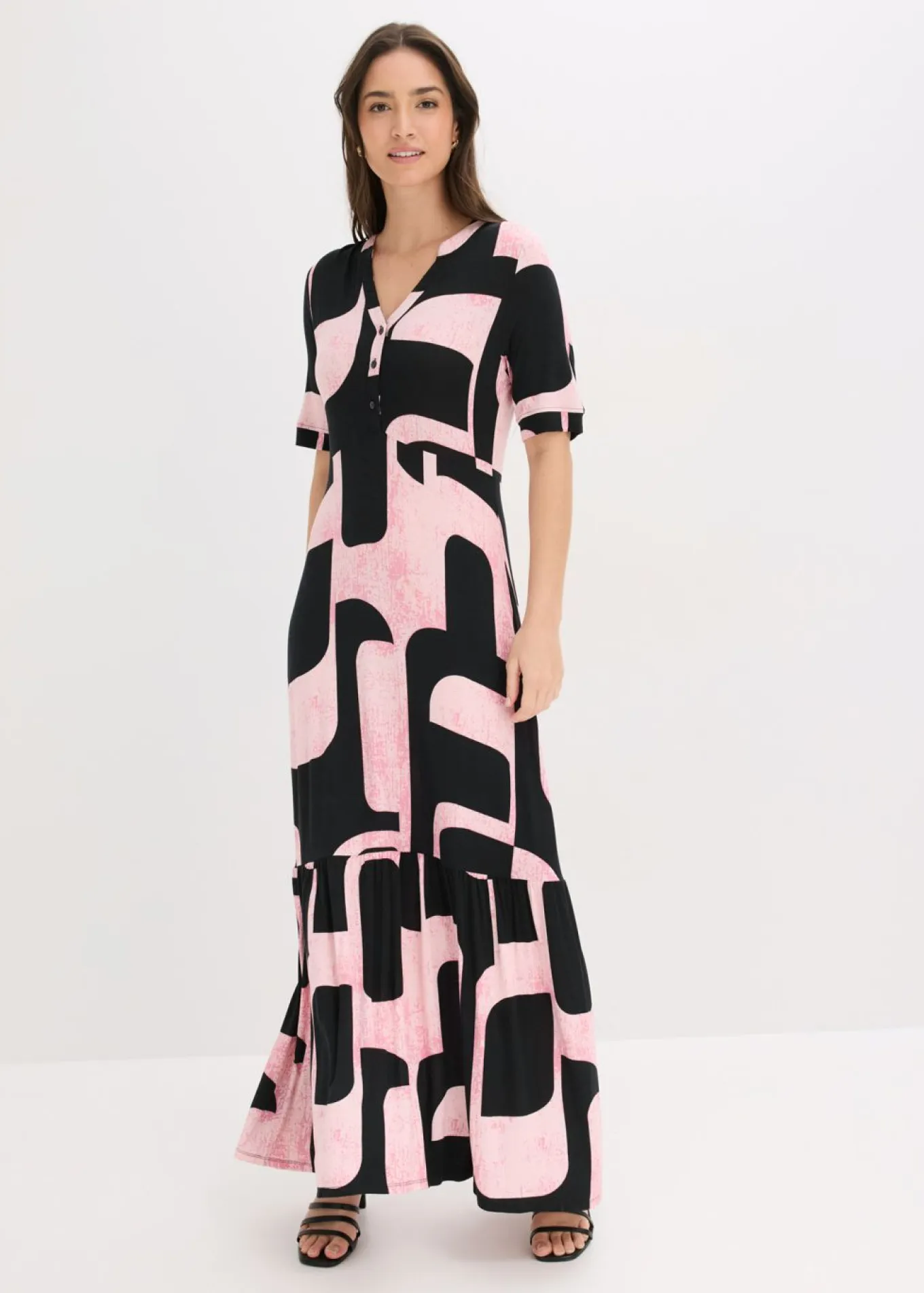 Vestido largo de mezcla de viscosa suave