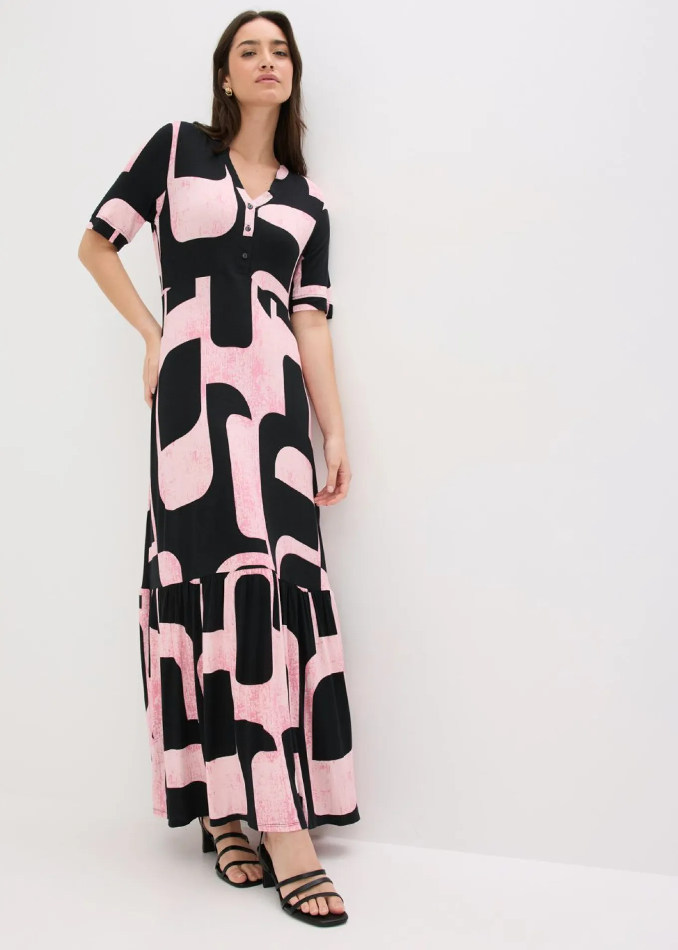 Vestido largo de mezcla de viscosa suave