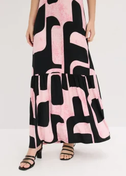 Vestido largo de mezcla de viscosa suave