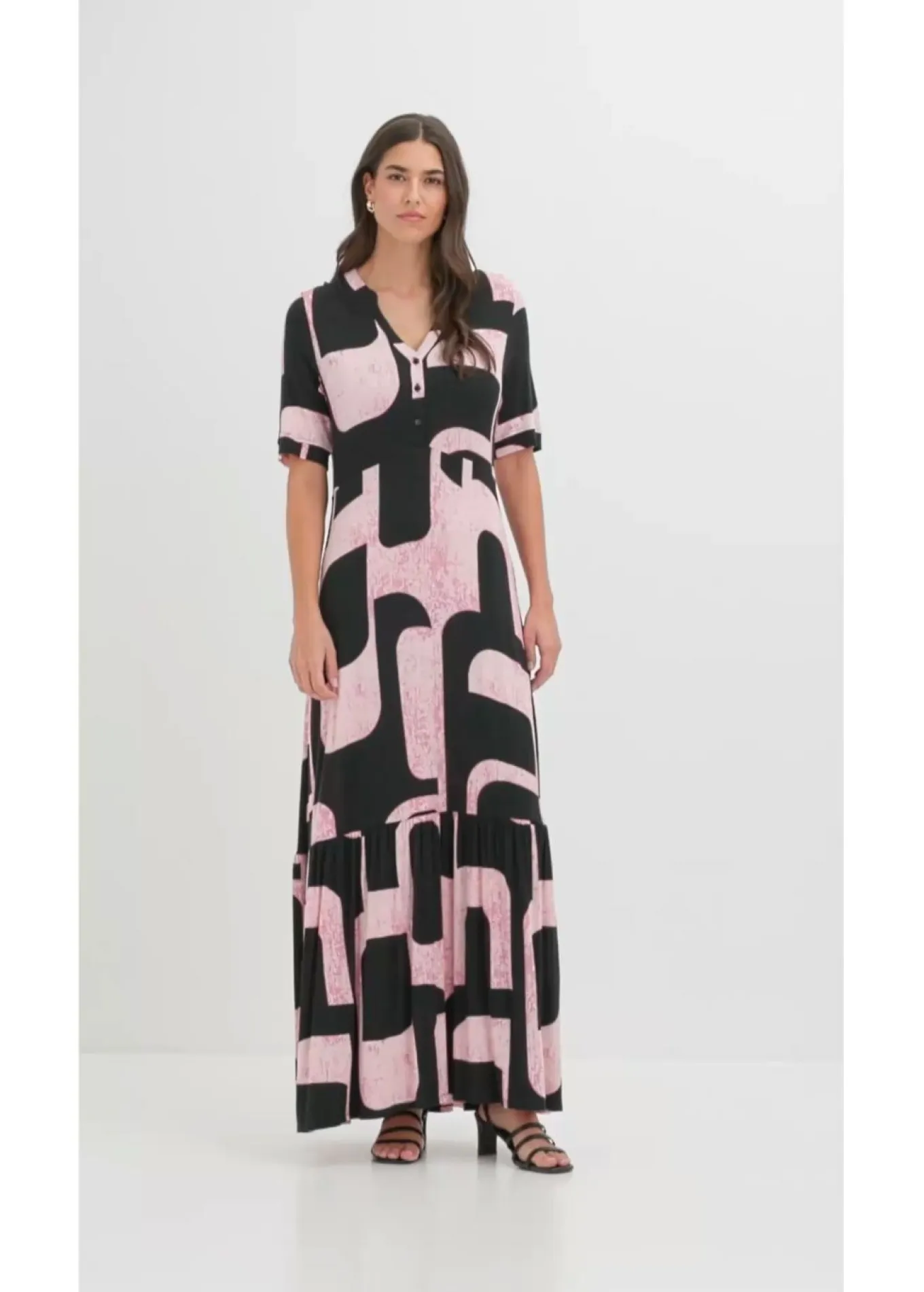 Vestido largo de mezcla de viscosa suave
