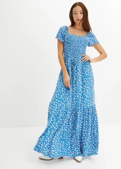 Vestido largo de mezcla de viscosa