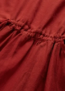 Vestido largo de mezcla ligera de lino y viscosa