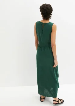 Vestido largo de mezcla ligera de lino y viscosa