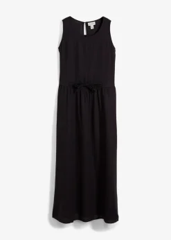 Vestido largo de mezcla ligera de lino y viscosa