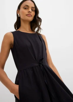 Vestido largo de mezcla ligera de lino y viscosa
