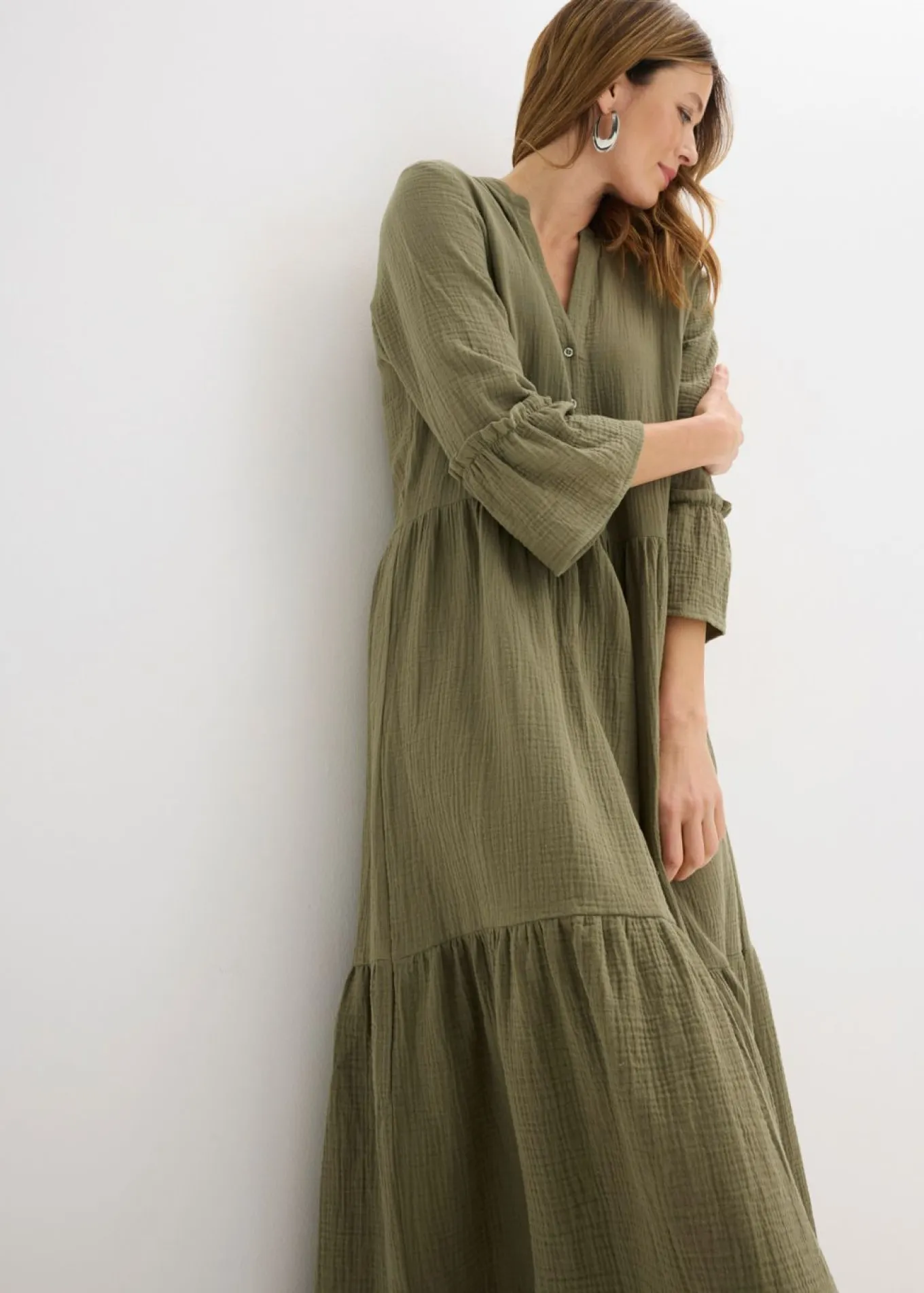 Vestido largo de muselina suave