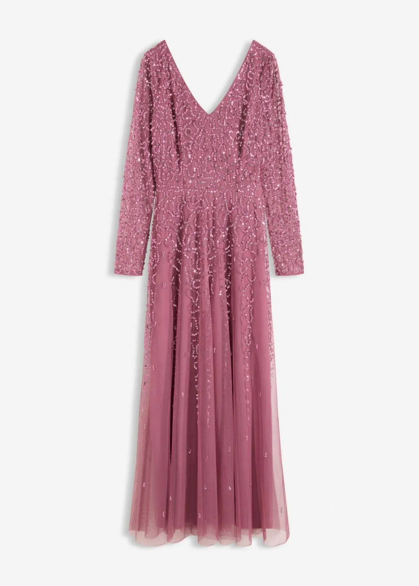 Vestido largo de noche con lentejuelas