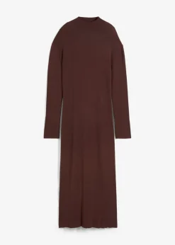 Vestido largo de punto fino de mezcla de viscosa fluida