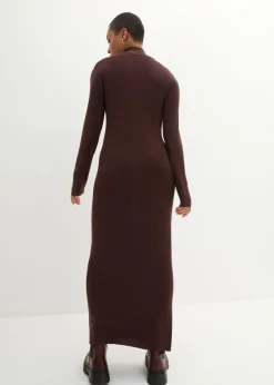Vestido largo de punto fino de mezcla de viscosa fluida