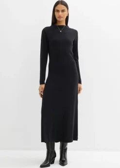 Vestido largo de punto fino con cachemir