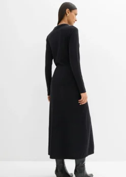 Vestido largo de punto fino con cachemir